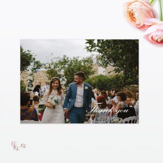 Vintage Rose Thank You Card - Wedding Stationery Vintage Rose Thank You Card