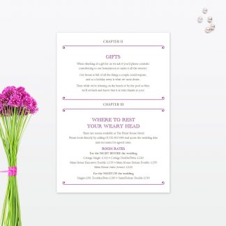 Fairytale Table Number - Wedding Stationery Fairytale Additional Information