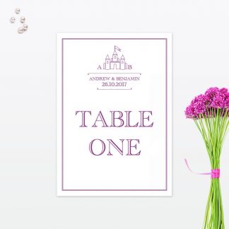 Fairytale Table Number - Wedding Stationery Fairytale Table Number