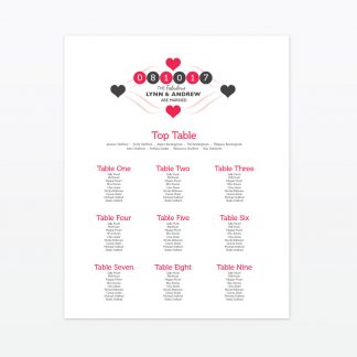 Viva Las Vegas Table Plan