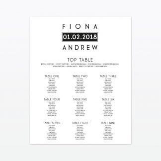 Art Deco Table Plan - Wedding Stationery Art Deco Table Plan