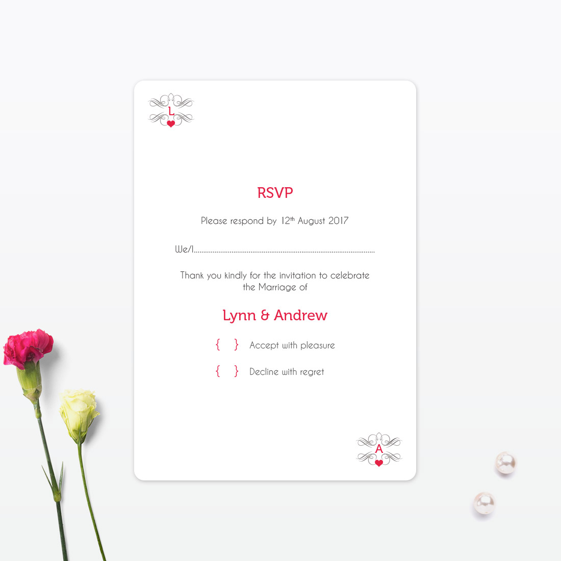 Viva Las Vegas RSVP - Wedding Stationery Las Vegas Wedding RSVP Card