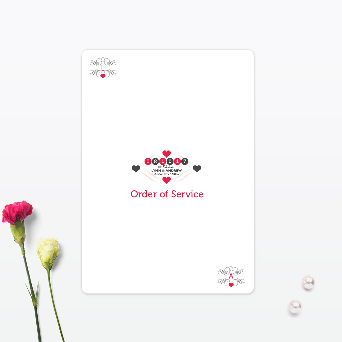 Viva Las Vegas Order of Service - Wedding Stationery Las Vegas Wedding Order Of Service