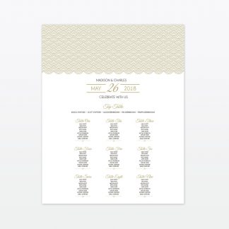 Hollywood Glamour Table Plan - Wedding Stationery Hollywood Glamour Table Plan