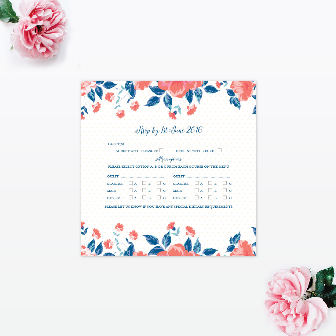 Vintage Floral RSVP - Wedding Stationery Vintage Floral RSVP
