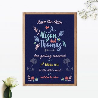Flora and Fauna Save The Date - Wedding Stationery Flora and Fauna Save The Date