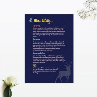 Flora and Fauna Additional Information - Wedding Stationery Flora and Fauna Additional Information