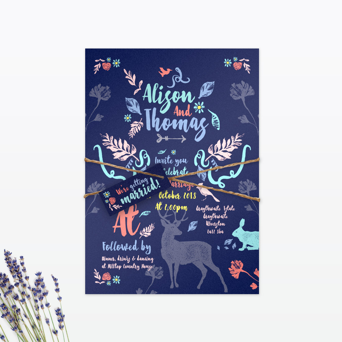 Flora and Fauna Wedding Invitation - Wedding Stationery Flora and Fauna Wedding Invitation