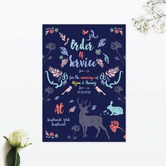 Flora and Fauna Order of Service - Wedding Stationery Flora and Fauna Order of Service