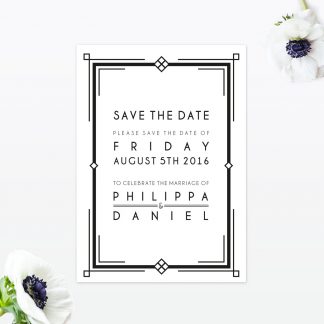 Art Deco Save the Date - Wedding Stationery Art Deco Save the Date