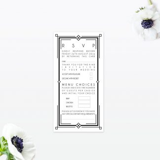 Art Deco RSVP - Wedding Stationery Art Deco RSVP