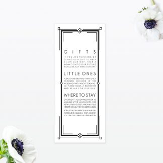 Art Deco Additional Information - Wedding Stationery Art Deco Additional Information