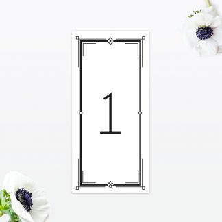 Art Deco Table Number - Wedding Stationery Art Deco Table Number