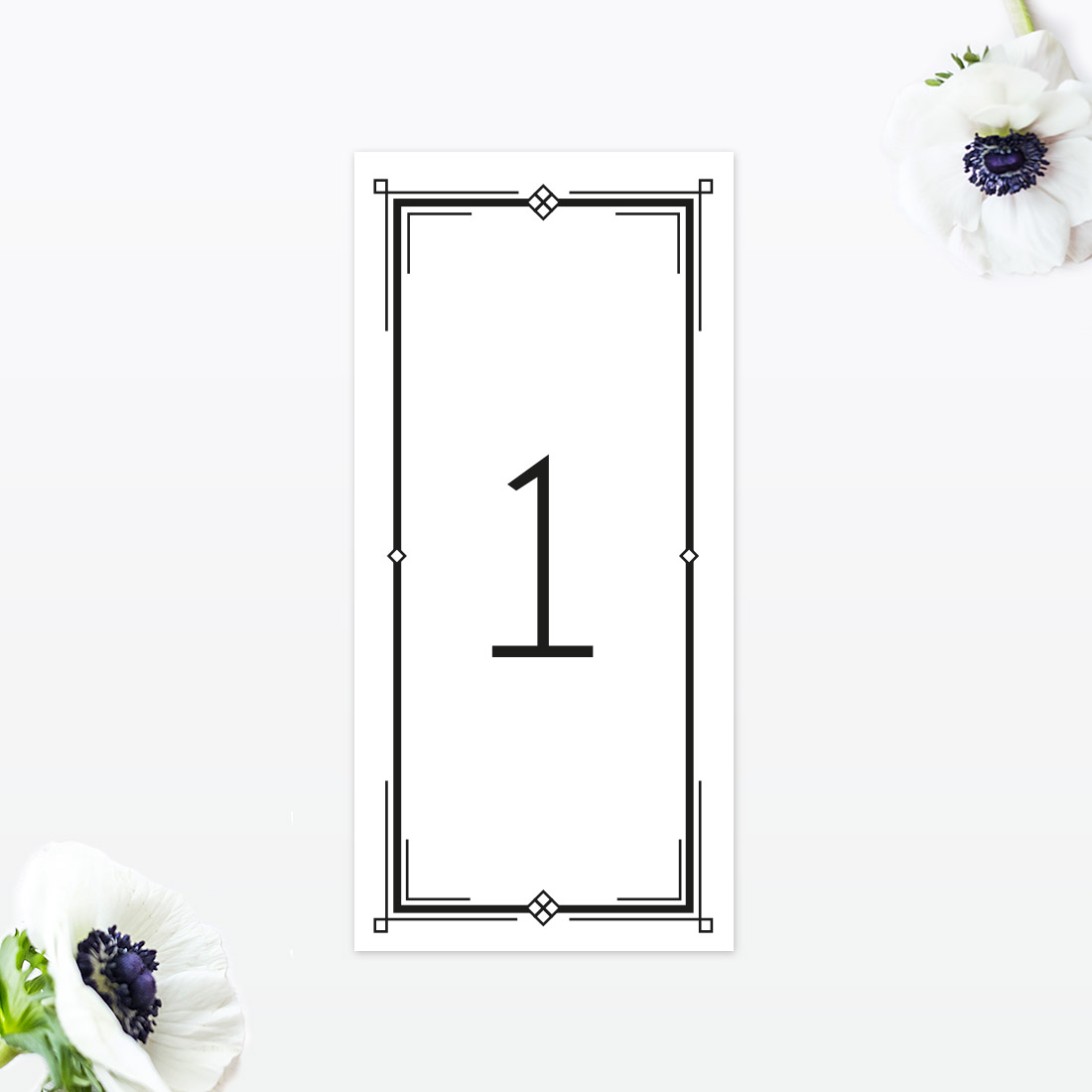 Art Deco Table Number - Wedding Stationery Art Deco Table Number