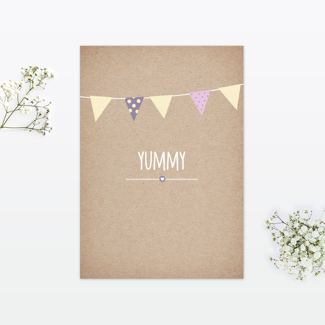 Country Bunting Invitation Menu - Wedding Stationery Country Bunting Invitation Menu
