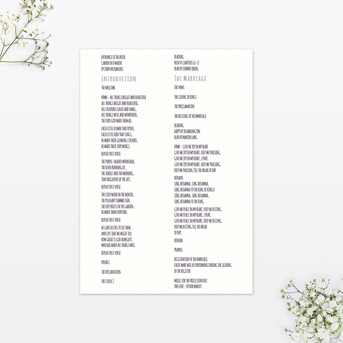 Country Bunting Order Of Service - Wedding Stationery Country Bunting Order Of Service - Image 2