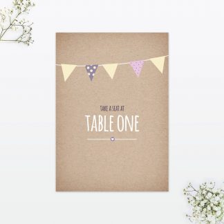 Country Bunting Table Number