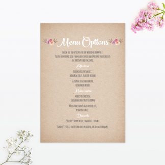 Country Rustic Invitation Menu - Wedding Stationery country rustic wedding invitation menu card