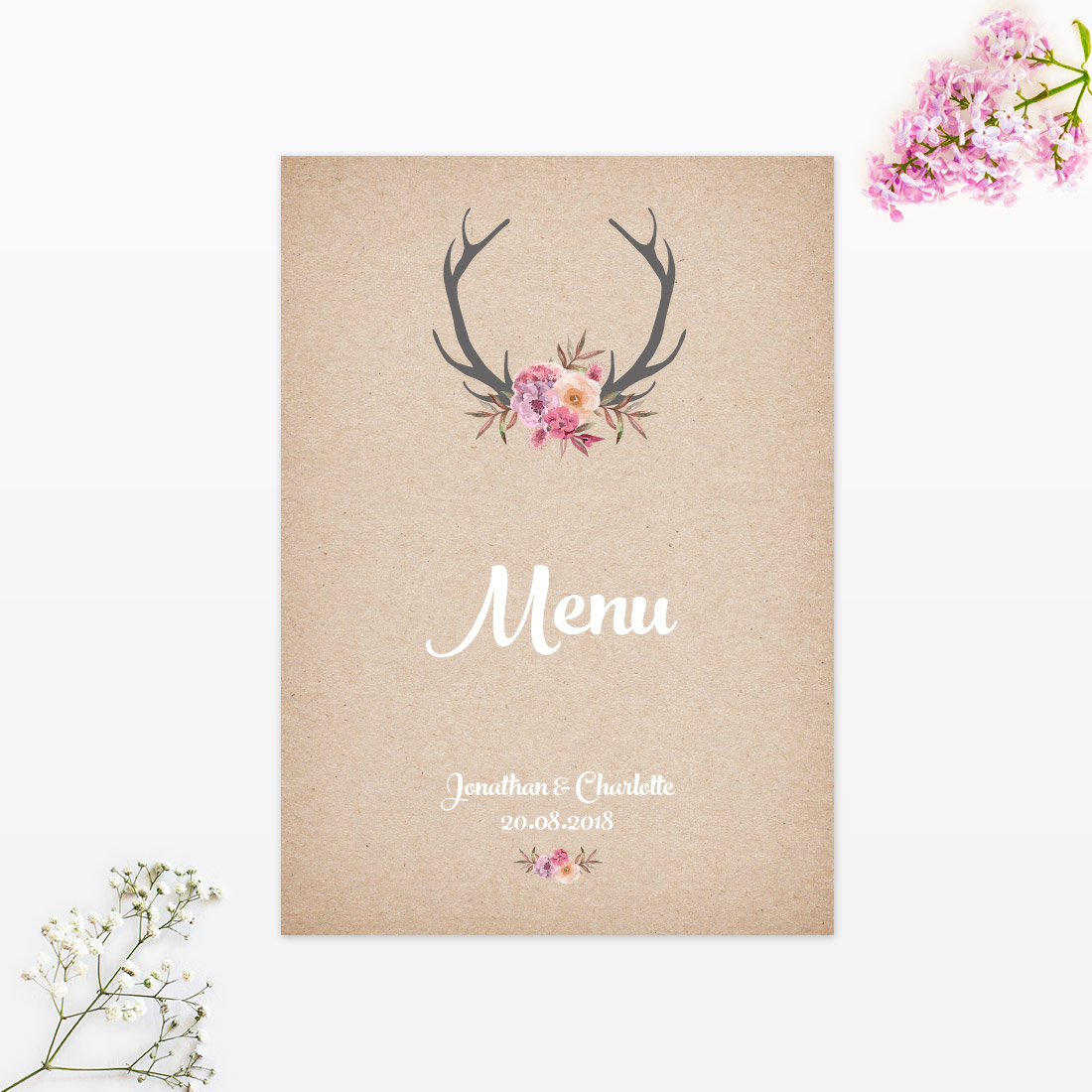 Country Rustic Table Menu - Wedding Stationery Country Rustic Table Menu