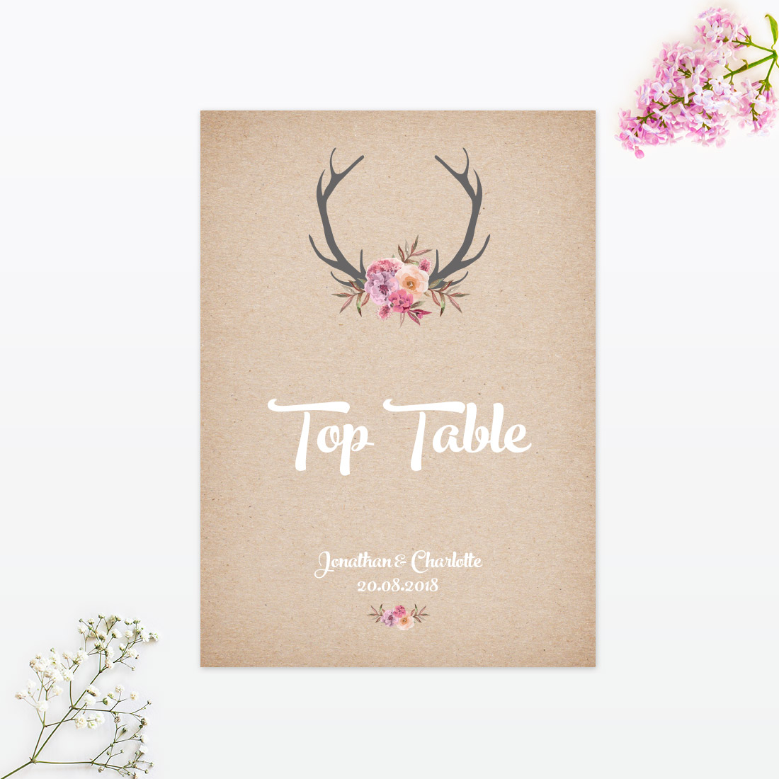 Country Rustic Table Numbers - Wedding Stationery Country Rustic Table Numbers