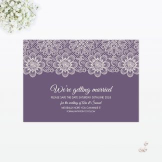 Floral Lace Save the Date
