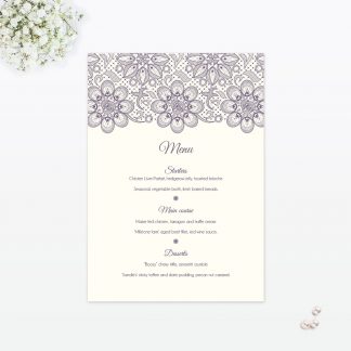 Floral Lace Table Menu