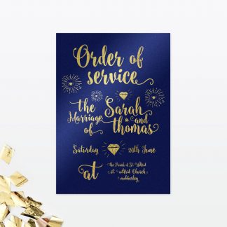 Glitz and Glamour Order of Service - Wedding Stationery Glitz and Glamour Order of Service