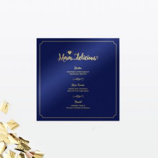 Glitz and Glamour Table Menu - Wedding Stationery Glitz and Glamour Table Menu