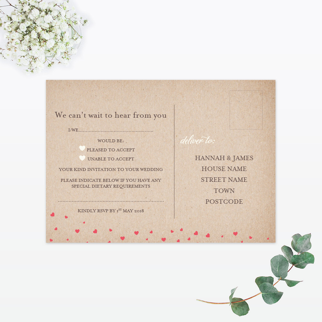 Hearts & Bicycles RSVP - Wedding Stationery Hearts & Bicycles RSVP - Image 2