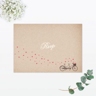 Hearts & Bicycles RSVP - Wedding Stationery Hearts & Bicycles RSVP