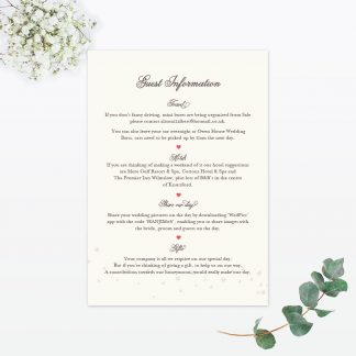 Hearts & Bicycles Additional Information - Wedding Stationery Hearts & Bicycles Additional Information