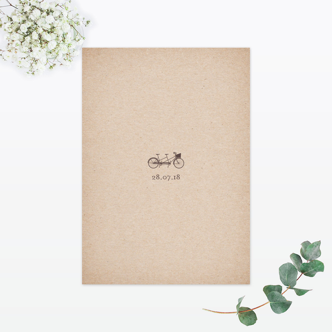 Hearts & Bicycles Table Menu - Wedding Stationery Hearts & Bicycles Invitation Menu - Image 2