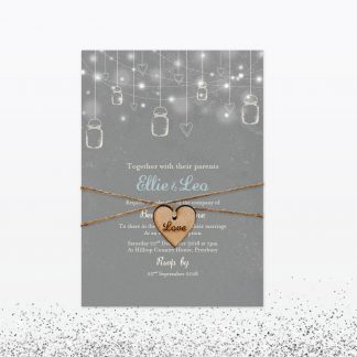 Hearts and Lanterns Evening Invitation - Wedding Stationery Evening Invite