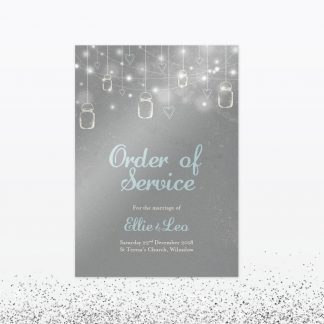 Hearts and Lanterns Order of Service - Wedding Stationery Hearts and Lanterns Order of Service