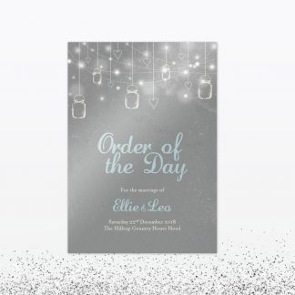 Hearts and Lanterns Order of Service - Wedding Stationery Hearts and Lanterns Order of the Day