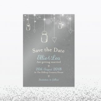 Hearts and Lanterns Save The Date - Wedding Stationery Hearts and Lanterns Save The Date