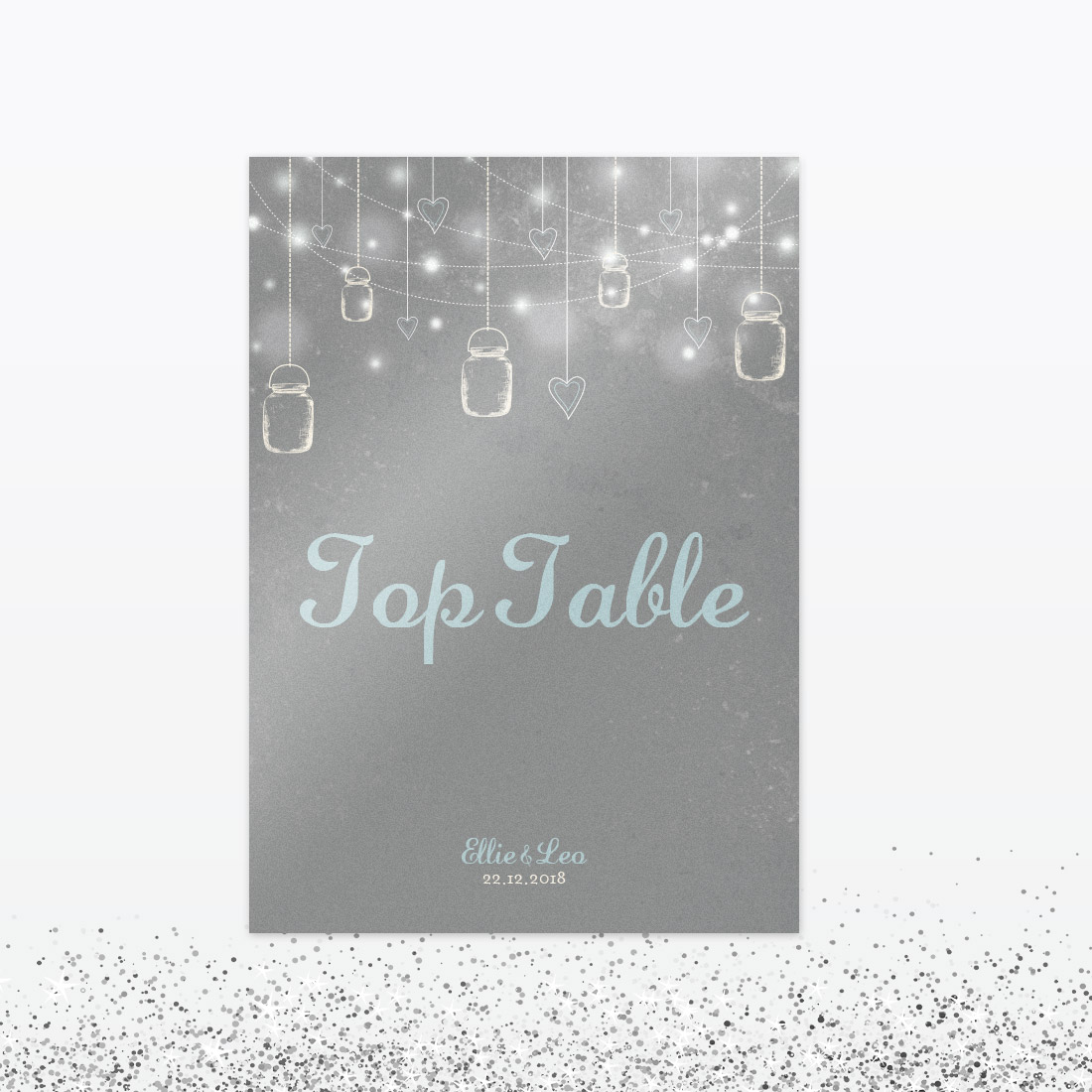 Hearts and Lanterns Table Numbers - Wedding Stationery Hearts and Lanterns Table Numbers