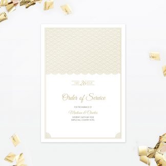 Hollywood Glamour Order Of Service - Wedding Stationery Hollywood Glamour Order Of Service