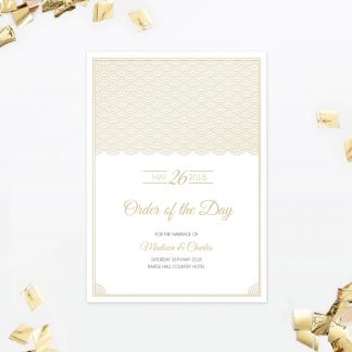 Hollywood Glamour Order of the Day - Wedding Stationery Hollywood Glamour Order of the Day