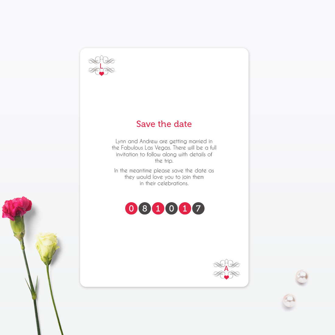 Viva Las Vegas Save the Date - Wedding Stationery Las Vegas Save The Date