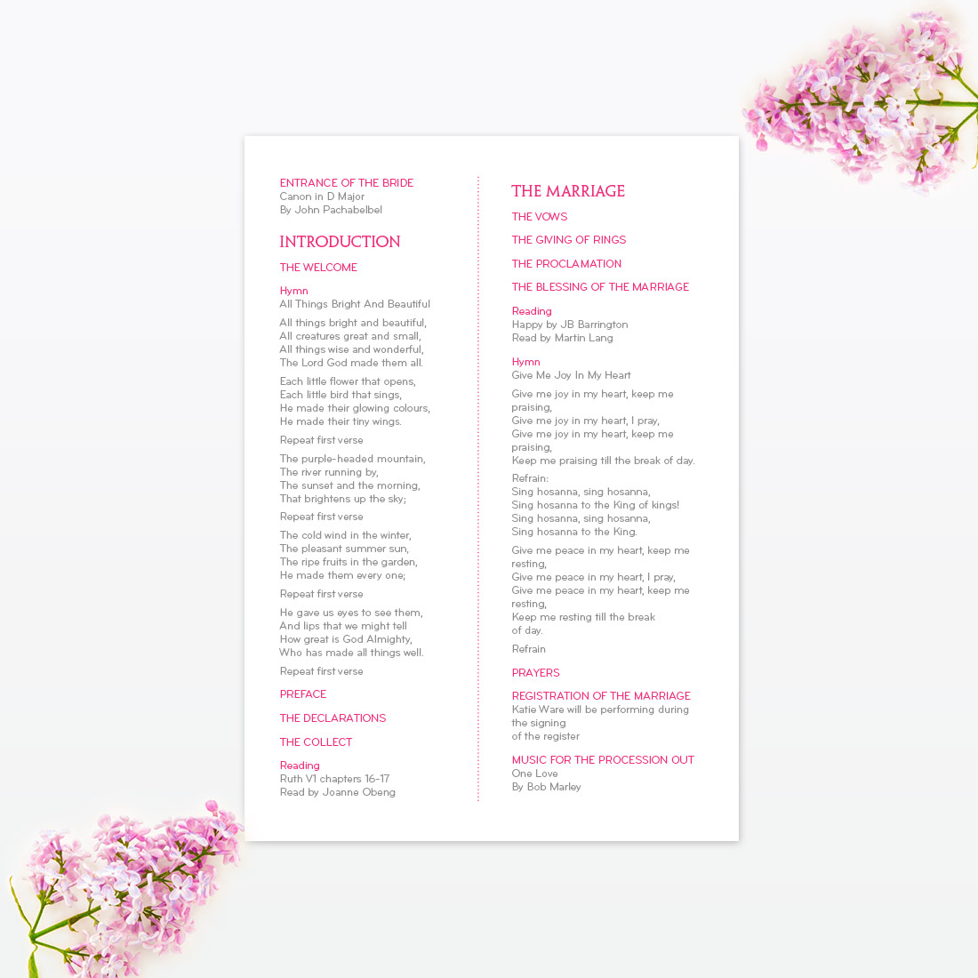 Royal Elegance Order of Service - Wedding Stationery Royal Elegance Order of Service - Image 2