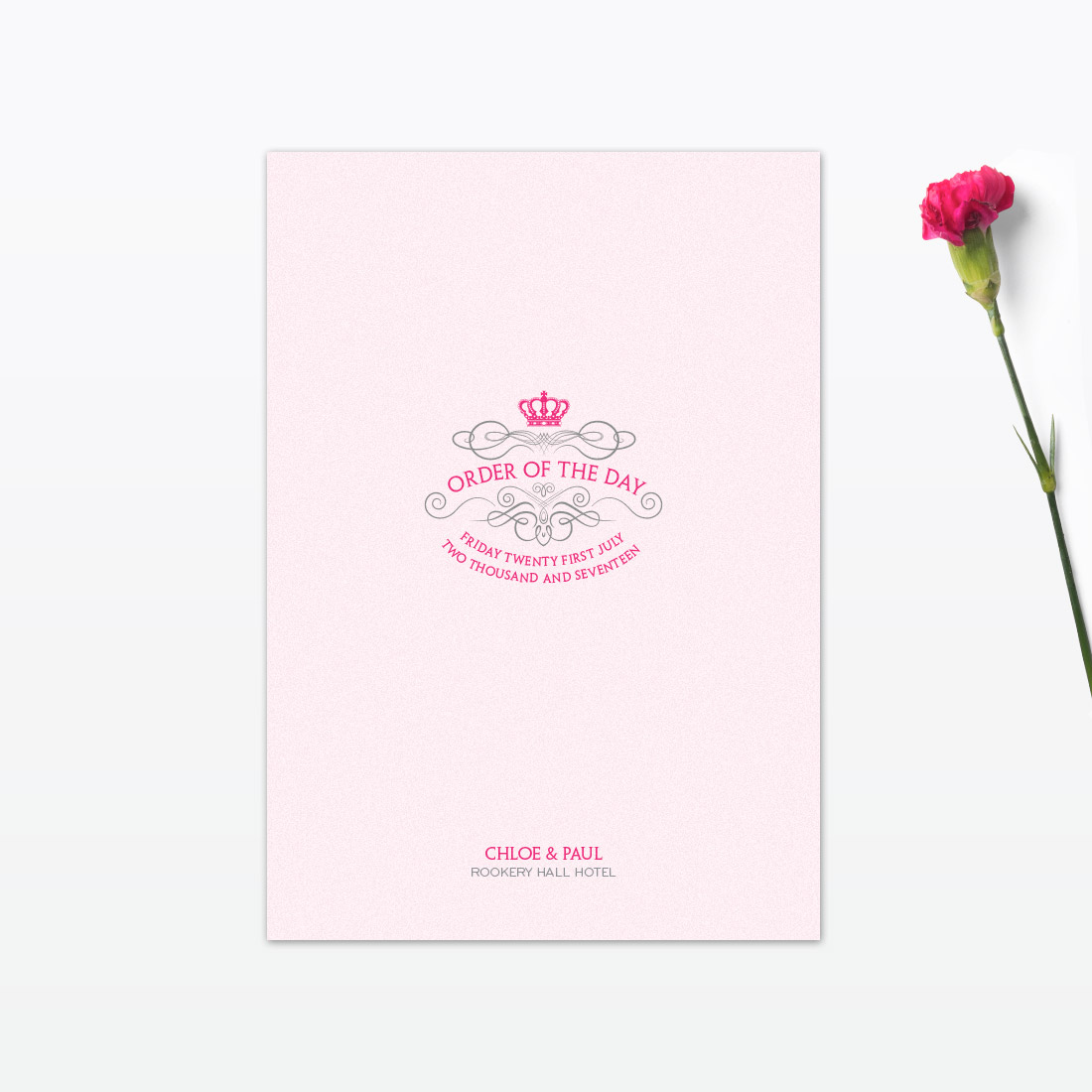 Royal Elegance Order of the Day - Wedding Stationery Royal Elegance Order of the Day