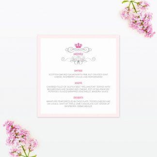 Royal Elegance Table Menu