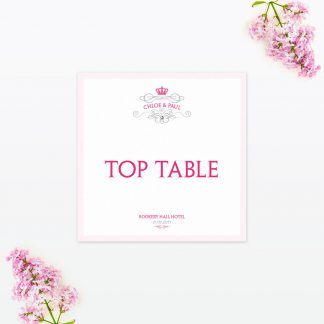 Royal Elegance Table Number
