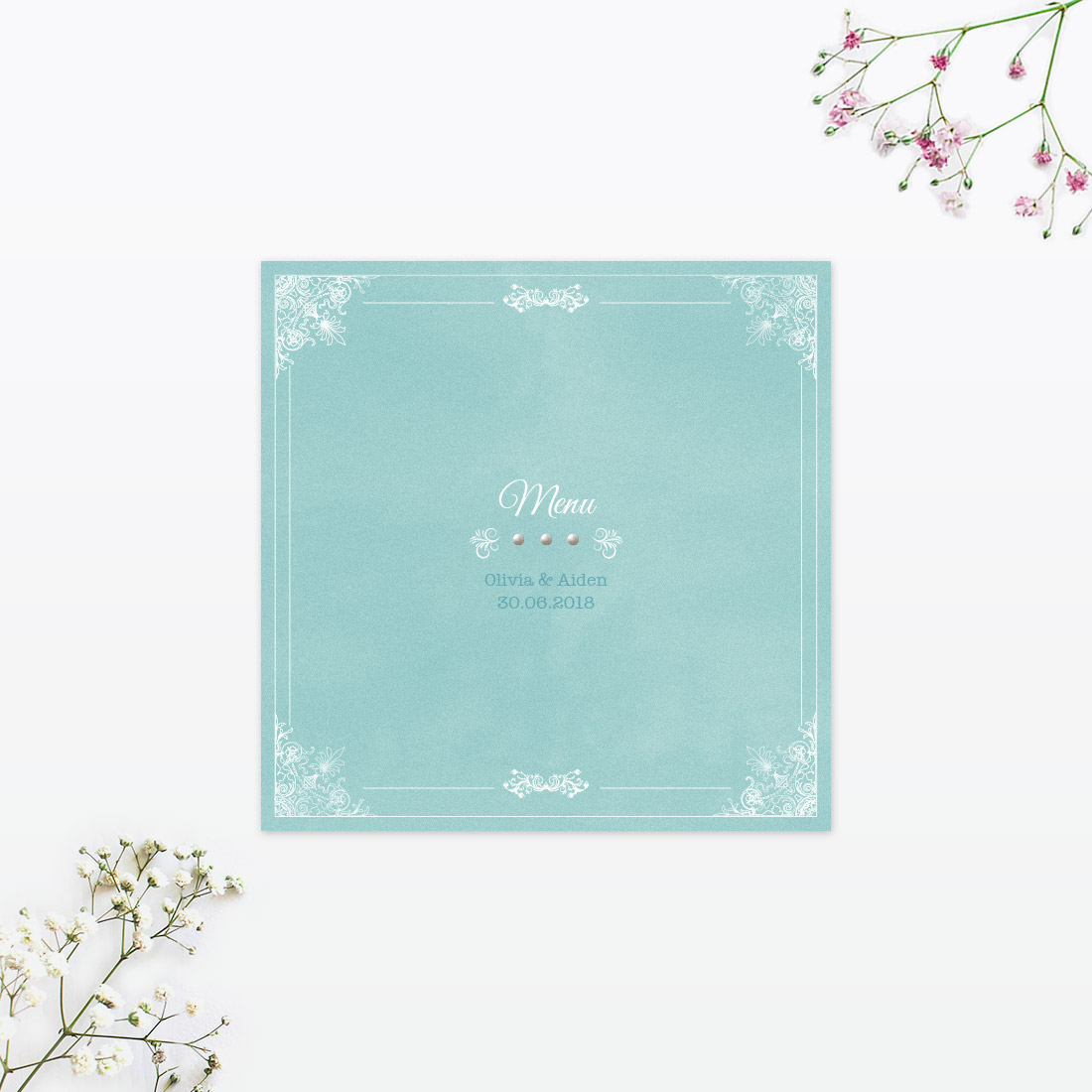 Vintage Chic Table Menu - Wedding Stationery Vintage Chic Table Menu