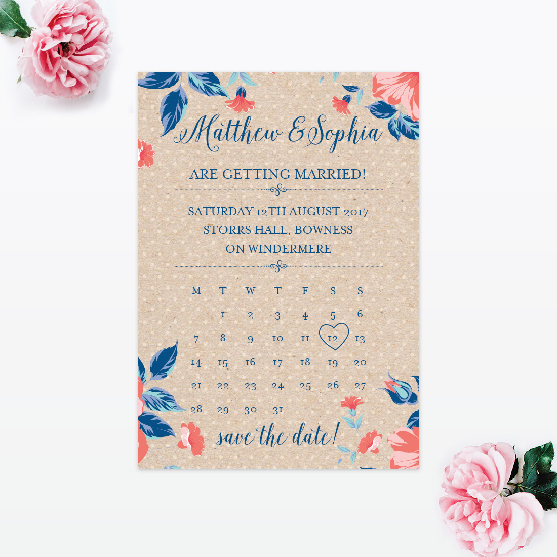Vintage Floral Save the Date - Wedding Stationery Vintage Floral Save the Date