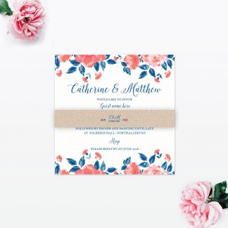 Vintage Floral Wedding Invitation - Wedding Stationery Vintage Floral Wedding Stationery