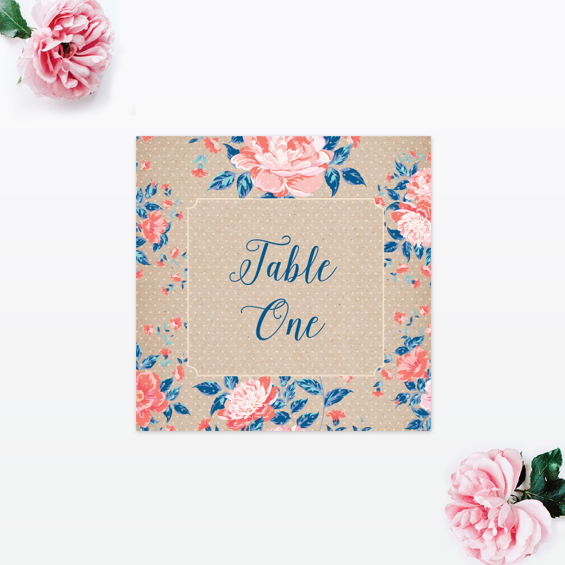 Vintage Floral Table Number - Wedding Stationery Vintage Floral Table Number