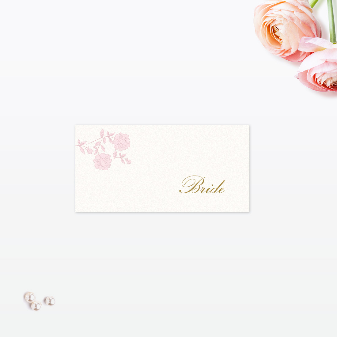 Vintage Rose Place Card - Wedding Stationery Place Cards