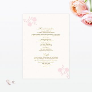 Vintage Rose Additional Information - Wedding Stationery Vintage Rose Additional Information